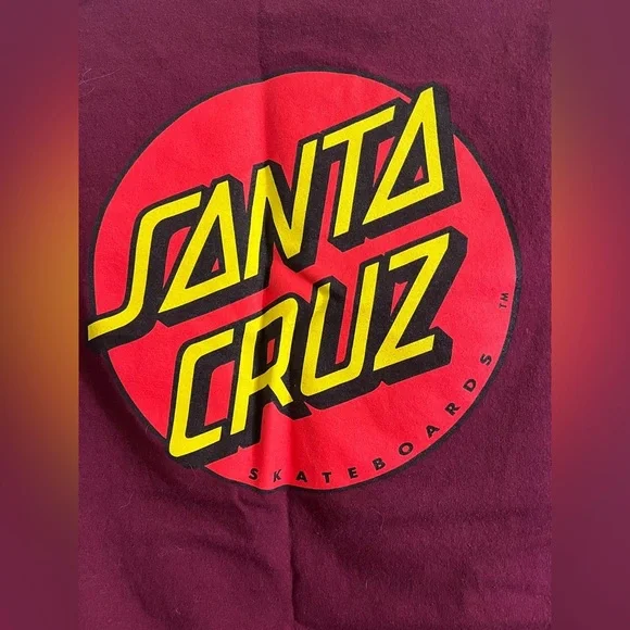 Classic dot men's Santa Cruz t-shirt size medium in burgundy - Picture 2 of 12